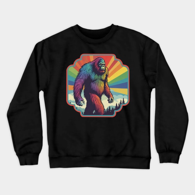 Rainbow Sasquatch Crewneck Sweatshirt by Ilustradamus